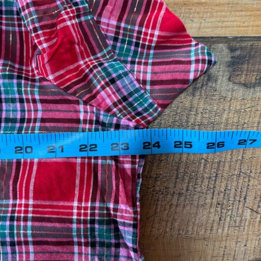 NWT Victoria's Secret Womens Red Plaid Short Sleeve Lightweight Pajama Top L - Picture 7 of 8